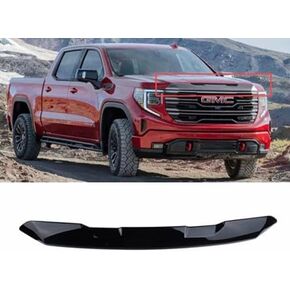Front Upper Grille Covers Glossy Black Compatible With 2022 2023 2024 GMC Sierra 1500 Front Bumper Hood Mesh Grill Cover