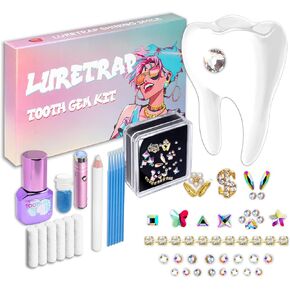 PlainFylora 40 Pieces Brilliant Crystal Tooth Gem Kit for DIY Sparkling Smile