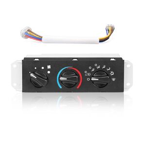 HVAC A/C Heater Control Panel with Wiring Harness and Blower Motor Climate Control Module Replacement, Compatible with Jeep Wrangler TJ 1999 2000 2001 2002 2003 2004-Replace# 55037473AB