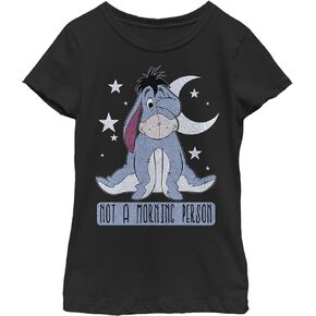Disney Winnie The Pooh Eeyore Not Morning Girl's Solid Crew Tee