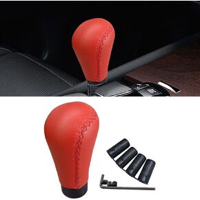 5 Speed Shifter Knobs, Manual Transmission Shift Knob, Handle Leather Gear Stick, Universal Car Accessories for Most Manual Vehicles (Black)