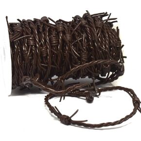 Brown Fake Barbed Wire 3 Strand Braid of 1.8mm Round Leather Cord, 10 Meter (32.8 feet) by Greek Crafts