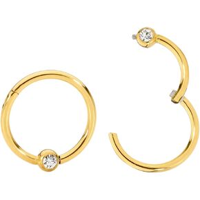 365 Sleepers Surgical Steel 16G Gem BCR Ball Closure Ring Hinged Hoop Segment Nose Ring Tragus Septum Earring Piercing Jewelry