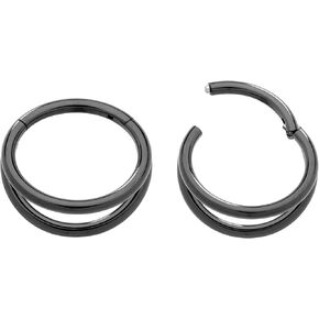 365 SLEEPERS Titanium Implant Grade 8mm - 12mm Double Hinged Segment Lip Nose Ear Ring Helix Tragus Septum Clicker Hoop Earring Body Piercing Jewelry