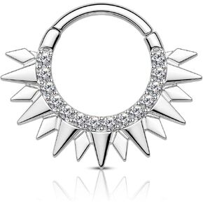 COCHARM 16g Cute Septum Rings Silver Septum Piercing Jewelry Gold Half Sun Septum Jewelry for Women Men Dainty 8mm 10mm Daith Earrings Surgical Steel Daith Piercing Jewelry Septum Clicker in Saudi Arabia