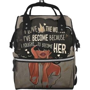 Diaper Bag Backpack, African Women Backpack, Spend the Night Bags for women, Gifts for Black Women, Art Bags for Supplies