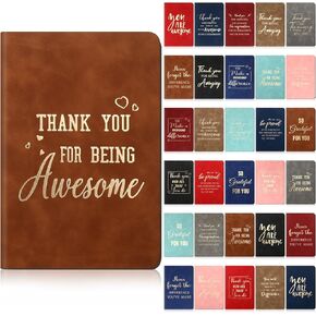 Fuutreo 30 Pcs A5 Notebooks Thank You Gifts bulk Leather Journals for Employee Appreciation Retirement Inspirational Gifts for Teacher Volunteer Assistant Nurse(Multi Styles)