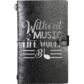InnoBeta Music Lovers gifts Embossed Journal Notebook, for Music Lovers, musicians, teachers, men on Christmas, Birthday, Travel Diary, Lined Planner, 7x5 Inches - Without