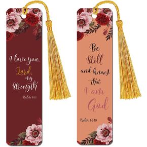 WIRESTER Set of 2 Metal Bookmarks with Light Gold Tassel for Students, Reader, Teachers, Book Lovers - Blue Anchor Wood, Ocean Sea Turtle