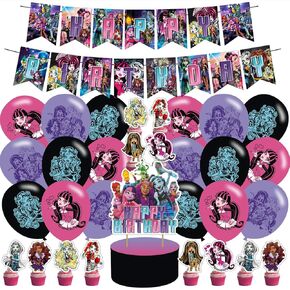 مستلزمات الحفلات ذات الطابع الخاص، بما في ذلك 𝓜𝓸𝓷𝓼𝓽𝓮𝓻 𝓗𝓲𝓰𝓱 لافتة عيد ميلاد، نحاسية للكيك، بالون، قطعة علوية للكب كيك مناسبة لعيد ميلاد الوحش الحزب، حزب الإحسان الخ in Kuwait