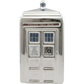 Doctor Who 50th Anniversary Silver Tardis Ceramic Money Bank