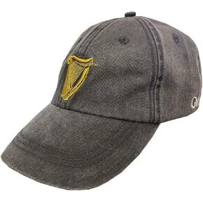 Ireland Guinness Harp Washed Baseball Cap for Men (US, Alpha, One Size, Black)