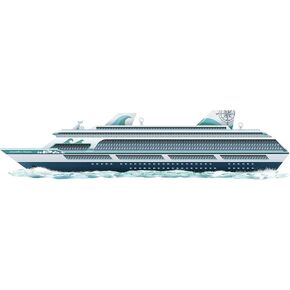 Beistle 4' 9" Wide Cardstock Paper Jointed Cruise Ship Nautical Decorations, Bon Voyage Ocean Theme Party Supplies