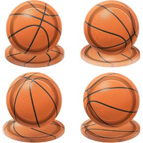 40Pcs Basketball Plates - Including 9" Basketball Birthday Party Decorations Plates Disposable Dinner Plates for Kids Basketball Fan Sports Event Basketball Party Supplies