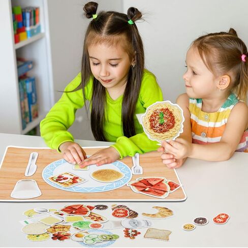 35 قطعة من الأطعمة الصحية المغناطيسية، الطعام المغناطيسي بما في ذلك مغناطيس الطعام، مفرش طاولة مغناطيسي وقائمة كتابة ورقية للأطفال الصغار في مرحلة ما قبل المدرسة in Kuwait