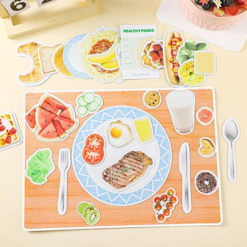 35 قطعة من الأطعمة الصحية المغناطيسية، الطعام المغناطيسي بما في ذلك مغناطيس الطعام، مفرش طاولة مغناطيسي وقائمة كتابة ورقية للأطفال الصغار في مرحلة ما قبل المدرسة in Kuwait