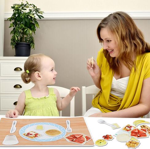 35 قطعة من الأطعمة الصحية المغناطيسية، الطعام المغناطيسي بما في ذلك مغناطيس الطعام، مفرش طاولة مغناطيسي وقائمة كتابة ورقية للأطفال الصغار في مرحلة ما قبل المدرسة in Kuwait