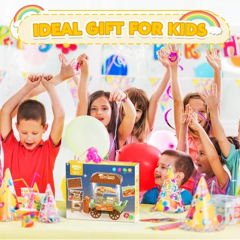 Kitchen Toy Foods Set for Kids, Pretend Play Bakery Shop Toy Shopping Cart with Accessories & Light, Educational Interactive Store Trolley Toy for Toddlers Boys Girls Birthday Gift 3 4 5 6 Years Old in Saudi Arabia