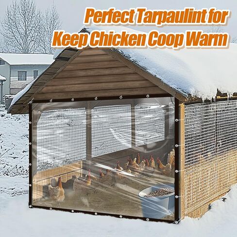 8x10ft Clear Tarps - 2 Pcs Anti-Tear Poly Tarpaulin, Heavy Duty Waterproof Transparent Patio Enclosure with Grommets Rope for Covering Chicken Coops Greenhouse Garden Plants in Saudi Arabia