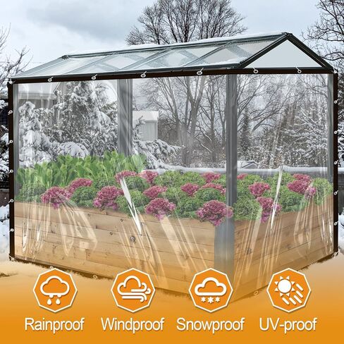 8x10ft Clear Tarps - 2 Pcs Anti-Tear Poly Tarpaulin, Heavy Duty Waterproof Transparent Patio Enclosure with Grommets Rope for Covering Chicken Coops Greenhouse Garden Plants in Saudi Arabia