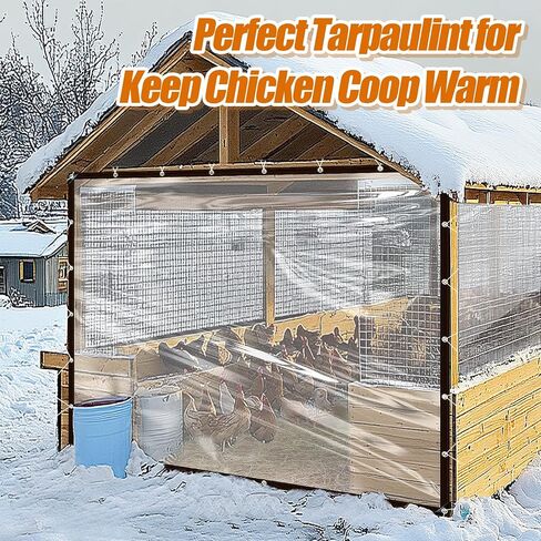 8x10ft Clear Tarps - 2 Pcs Anti-Tear Poly Tarpaulin, Heavy Duty Waterproof Transparent Patio Enclosure with Grommets Rope for Covering Chicken Coops Greenhouse Garden Plants in Saudi Arabia