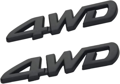 2 قطعة معدنية 4WD شعار 3D قسط سيارة شعار الجانب الحاجز الخلفي الجذع شعار شارة ملصق الشارات استبدال لجميع عجلة القيادة على الطرق الوعرة سيارات الدفع الرباعي شاحنة السيارات (أسود) in Kuwait