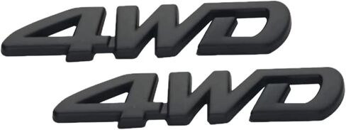 2 قطعة معدنية 4WD شعار 3D قسط سيارة شعار الجانب الحاجز الخلفي الجذع شعار شارة ملصق الشارات استبدال لجميع عجلة القيادة على الطرق الوعرة سيارات الدفع الرباعي شاحنة السيارات (أسود) in Kuwait