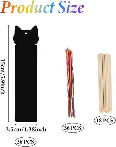 COMNICO 36 Sets Scratch Bookmarks Making Kit 8 Styles Animal Magic Scratch Rainbow Bookmarks Party Favors for Kids Students 4-12 DIY Craft with Scratching Tools Satin Ribbons Christmas Birthday Gift in Saudi Arabia