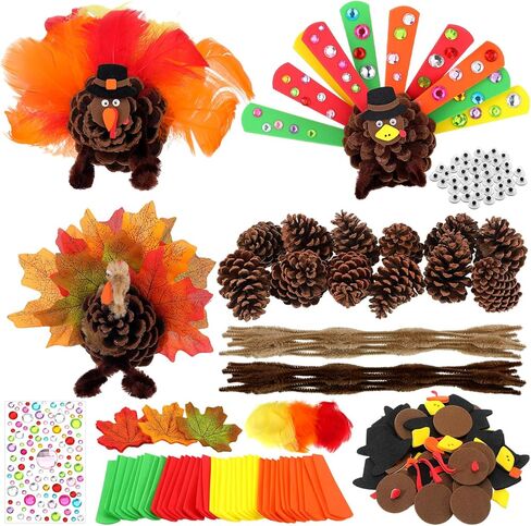 20 مجموعة من مجموعات الحرف اليدوية لعيد الشكر من كوز الصنوبر الديك الرومي، مجموعات حرفية للخريف والخريف، مجموعات يدوية يدوية لتركيا، نشاط العشاء الشكر، مشروع الفصل الدراسي، ديكورات الطاولة المركزية، مستلزمات الحفلات المفضلة in Kuwait