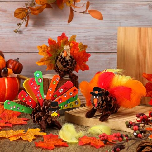20 مجموعة من مجموعات الحرف اليدوية لعيد الشكر من كوز الصنوبر الديك الرومي، مجموعات حرفية للخريف والخريف، مجموعات يدوية يدوية لتركيا، نشاط العشاء الشكر، مشروع الفصل الدراسي، ديكورات الطاولة المركزية، مستلزمات الحفلات المفضلة in Kuwait