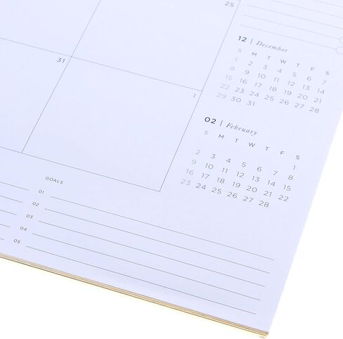 تقويم مكتبي من الجلد النباتي الأسود من راسل+هازل، 12 ورقة، 22 بوصة × 17 بوصة - يناير 2025 - ديسمبر 2025 (100635) in Kuwait