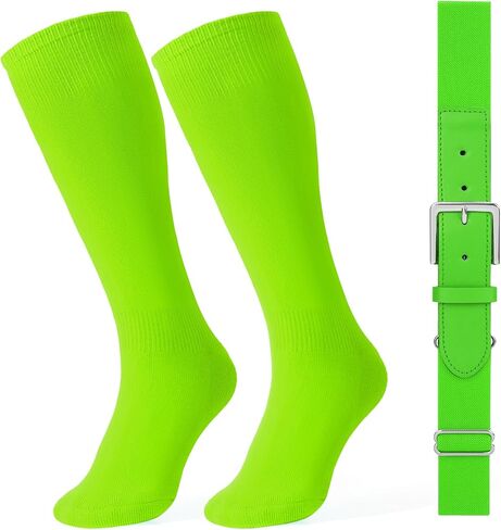 LEACOOLKEY Baseball Socks and Belt Combo Adult Youth Softball Elastic Socks Belt Set Adjustable in Saudi Arabia