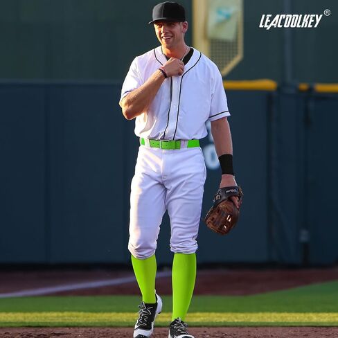 LEACOOLKEY Baseball Socks and Belt Combo Adult Youth Softball Elastic Socks Belt Set Adjustable in Saudi Arabia