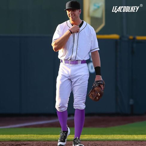 LEACOOLKEY Baseball Socks and Belt Combo Adult Youth Softball Elastic Socks Belt Set Adjustable in Saudi Arabia