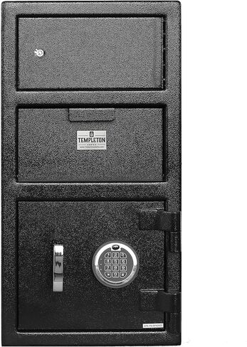 Templeton Standard Depository Drop Safe & Lock Box, Electronic Multi-User Keypad Combination Lock with Key Backup, Anti Fishing Security, 1.5 CBF Black in Saudi Arabia