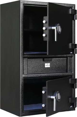 Templeton Standard Depository Drop Safe & Lock Box, Electronic Multi-User Keypad Combination Lock with Key Backup, Anti Fishing Security, 1.5 CBF Black in Saudi Arabia