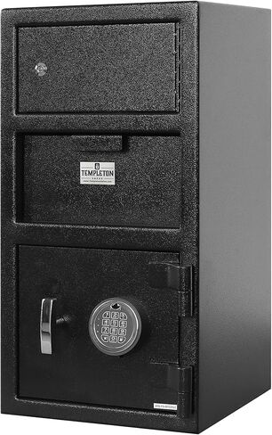 Templeton Standard Depository Drop Safe & Lock Box, Electronic Multi-User Keypad Combination Lock with Key Backup, Anti Fishing Security, 1.5 CBF Black in Saudi Arabia