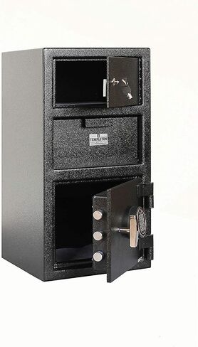 Templeton Standard Depository Drop Safe & Lock Box, Electronic Multi-User Keypad Combination Lock with Key Backup, Anti Fishing Security, 1.5 CBF Black in Saudi Arabia