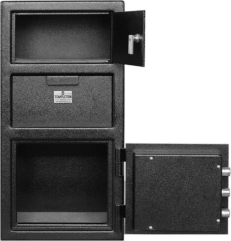 Templeton Standard Depository Drop Safe & Lock Box, Electronic Multi-User Keypad Combination Lock with Key Backup, Anti Fishing Security, 1.5 CBF Black in Saudi Arabia