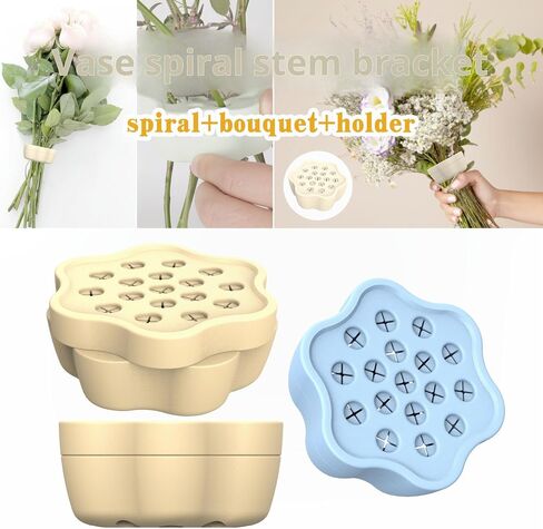 RAKSONIC Spiral Ikebana Stem Holder,2024 Spiral Stem Holder for Vases, Spiral DIY Bouquet Twister Flower Arrangement Holder Clear in Saudi Arabia