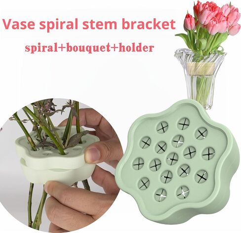 RAKSONIC Spiral Ikebana Stem Holder,2024 Spiral Stem Holder for Vases, Spiral DIY Bouquet Twister Flower Arrangement Holder Clear in Saudi Arabia