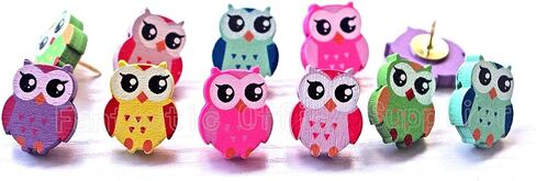 BIGEBO 50 PCS Owl Design Push pins Drawing Pin,Creative Pushpins/Thumbtacks Decorative for School Home & Office, Assorted Colors in Saudi Arabia