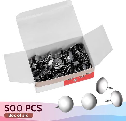 500 Pcs Thumbtacks Flat Metal Thumb Tacks Pushpins Poster for Cork Board, 3/8-inch Roundness Push Pins, Office Tacks for Corkboard, Bulletin Board Tacks, Metal Pushpins for Wall in Saudi Arabia