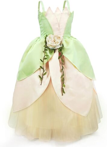 Princess Costume for Girls Fancy Fairy Halloween Party Dress Up Toddler Baby Tale Role Play Green Dress in Kuwait