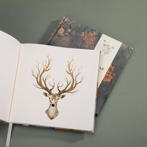 كتب رسم ذات غلاف مقوى من الحرير مقاس 7.1 بوصة × 7.1 بوصة، كتاب رسم فني مربع، 81 ورقة، هدية عيد الميلاد، أخضر in Saudi Arabia