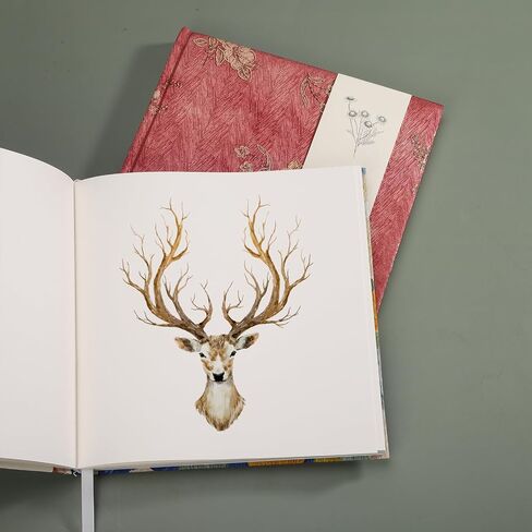 Fabric Simulated Silk Hardcover Sketching Books 7.1"x7.1" Square Art Sketch Book, 82 Sheets, Christmas Gift, Red in Saudi Arabia