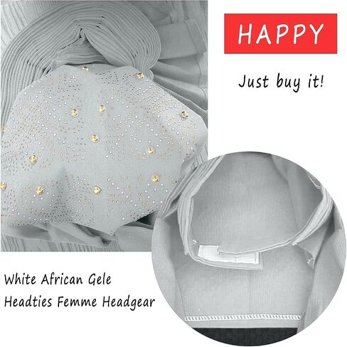 Already Made Nigerian ASO Oke Auto Gele with Stones Women Turban Hat Head Wrap African Headties Fashion Headbands for Party (Black) in Saudi Arabia