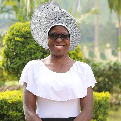 Already Made Nigerian ASO Oke Auto Gele with Stones Women Turban Hat Head Wrap African Headties Fashion Headbands for Party (Black) in Saudi Arabia