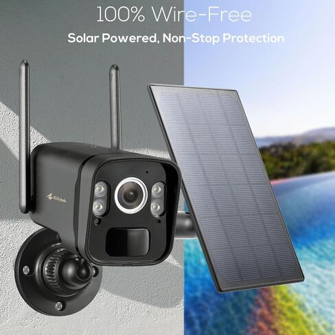Kittyhok 2K Solar Security Camera Outdoor | 4MP FHD Wireless Security Camera, Solar Battery Powered, Smart Detection, Night Vision, and Weatherproof with Spotlight for Home Surveillance in Saudi Arabia