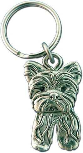 Pewter Dog Keychain – Keychains for Women – Cute Yorkie Gifts – Handcrafted in the USA Keychain Accessories in Saudi Arabia